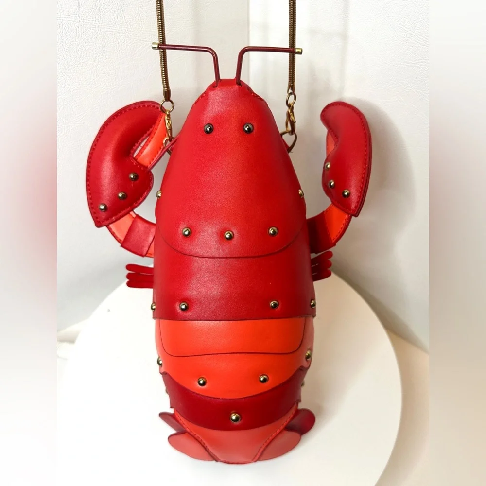 ***Unique 3D Lobster Animal Purse Novelty Zipper Crossbody Shoulder Bag - Picture 1 of 9